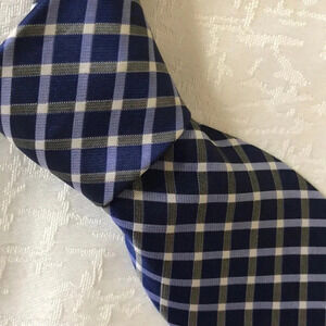 Apt 9 Blue Window Pane Plaid Silk Neck Tie